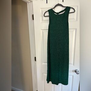Anthropologie Forest Green Maxi Dress